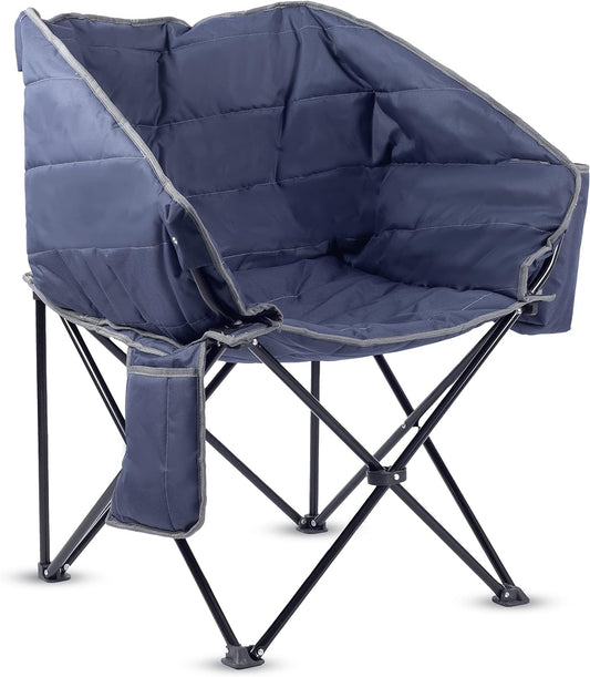 ROXFORM - Balcony Chair w/Double Cup Holders - Portable Garden Chair - Outdoor Accessories Ideal for Fishing, Beach & Trip - Holds up to 165 kg - Lightweight Design for Comfort - Dark Blue